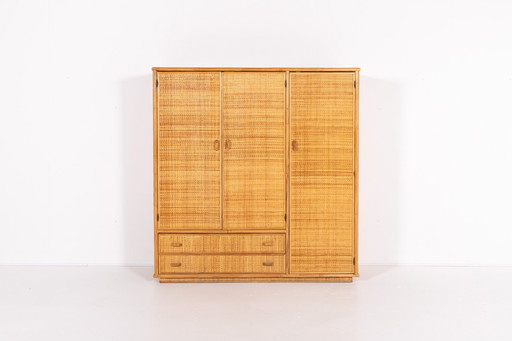 Vintage Bamboo And Rattan Wardrobe