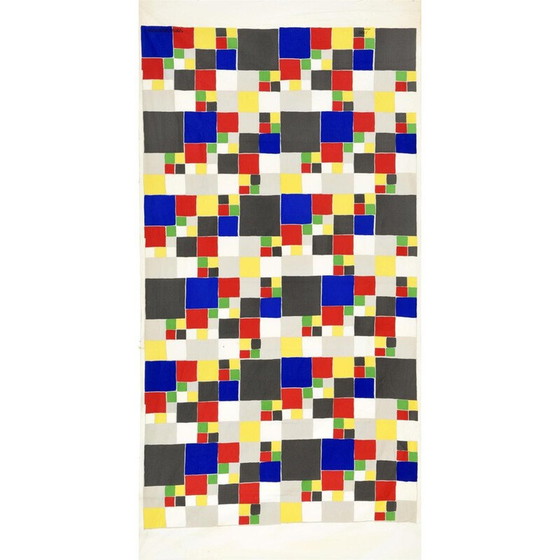 Image 1 of Vintage screen print on fabric by Sonia Delaunay for Artcurial, 1975