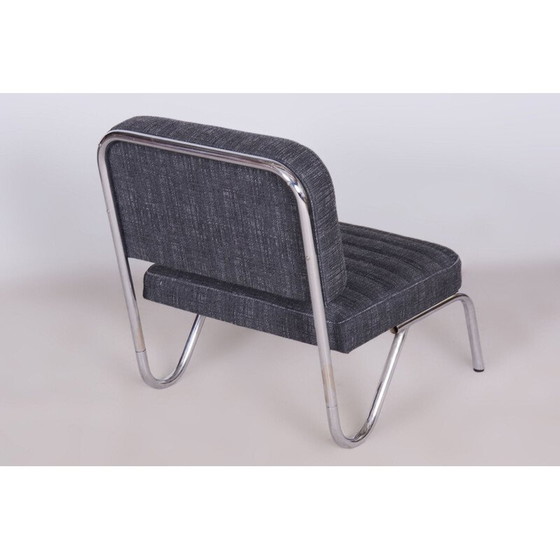 Image 1 of Vintage Bauhaus stool in chromed steel, Czechoslovakia 1940