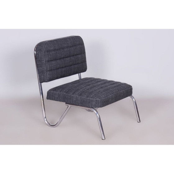 Image 1 of Vintage Bauhaus stool in chromed steel, Czechoslovakia 1940