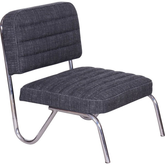 Image 1 of Vintage Bauhaus stool in chromed steel, Czechoslovakia 1940