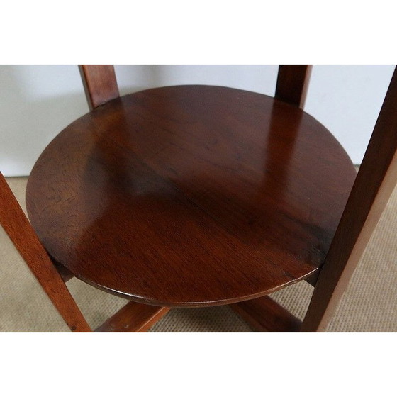 Image 1 of Vintage Art Deco solid teak pedestal table, 1930