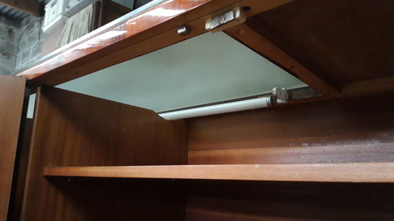 Image 1 of Vintage Rio rosewood sideboard, backlit.