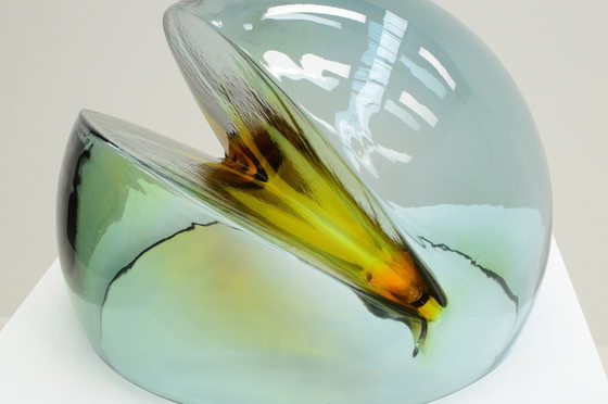 Image 1 of Rare Large Abstract Glass Sculpture / Magazine Holder By Toni Zuccheri For Veart, 1970S Italy. 