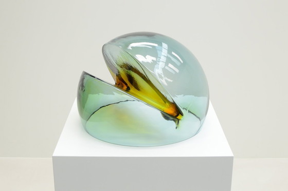 Image 1 of Rare Large Abstract Glass Sculpture / Magazine Holder By Toni Zuccheri For Veart, 1970S Italy. 