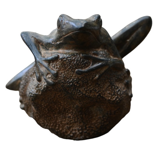 Image 1 of Pierre Chenet - Bronze sculpture of a tree frog on stone