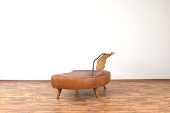 Image 1 of Brutalist Italian Leather Sofa, 1980S.