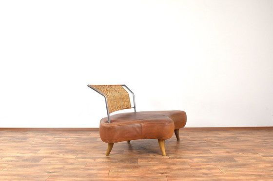 Image 1 of Brutalist Italian Leather Sofa, 1980S.