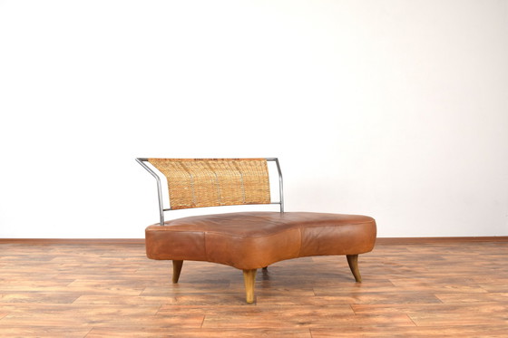 Image 1 of Brutalist Italian Leather Sofa, 1980S.