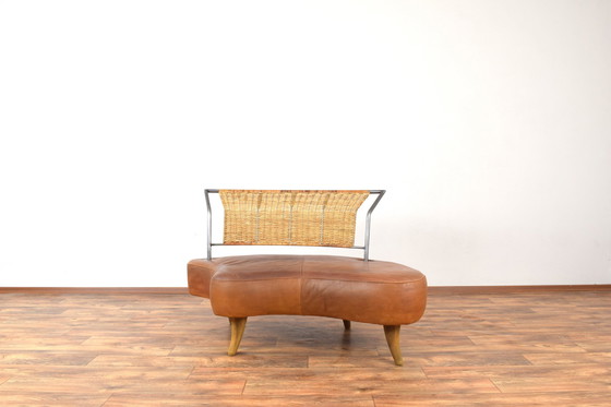 Image 1 of Brutalist Italian Leather Sofa, 1980S.