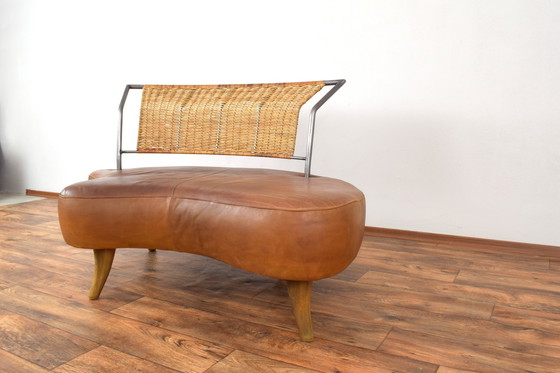 Image 1 of Brutalist Italian Leather Sofa, 1980S.