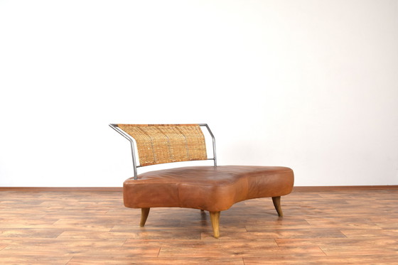 Image 1 of Brutalist Italian Leather Sofa, 1980S.