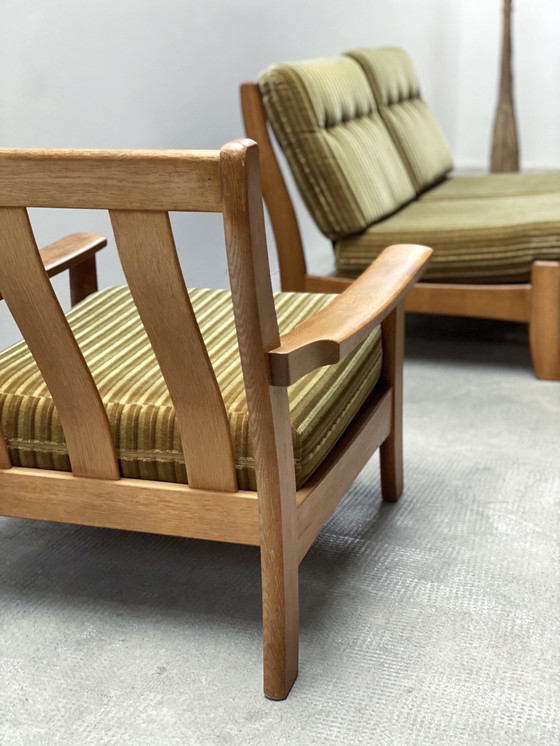 Image 1 of Fauteuil vintage & set de 2 places Mohair vert