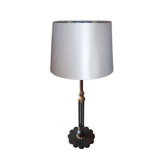 Image 1 of Lampada da tavolo francese vintage con ornamenti floreali