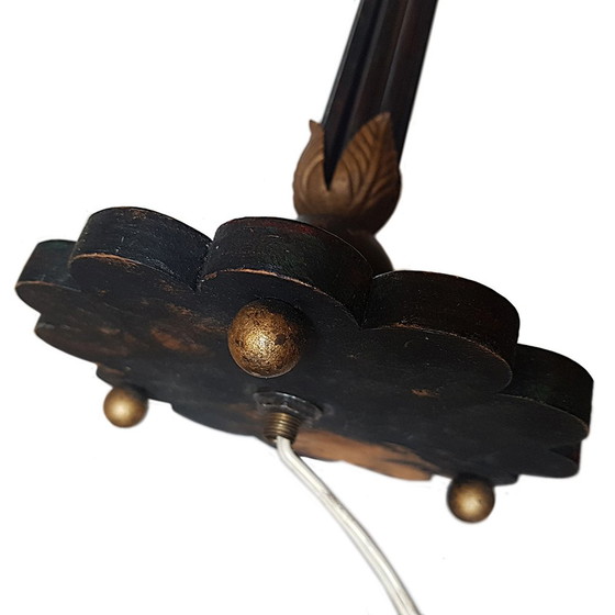 Image 1 of Lampada da tavolo francese vintage con ornamenti floreali