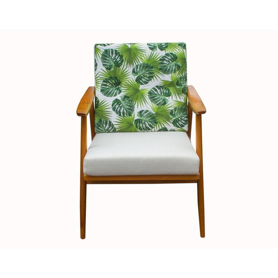 Image 1 of Vintage armchair in beechwood, beige-green 1960