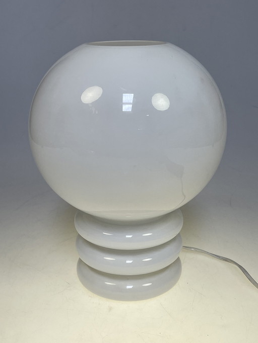 Space Age Glass Ball Lamp "Bulb" / Table Lamp, Glashütte Limburg, Germany 1970'S