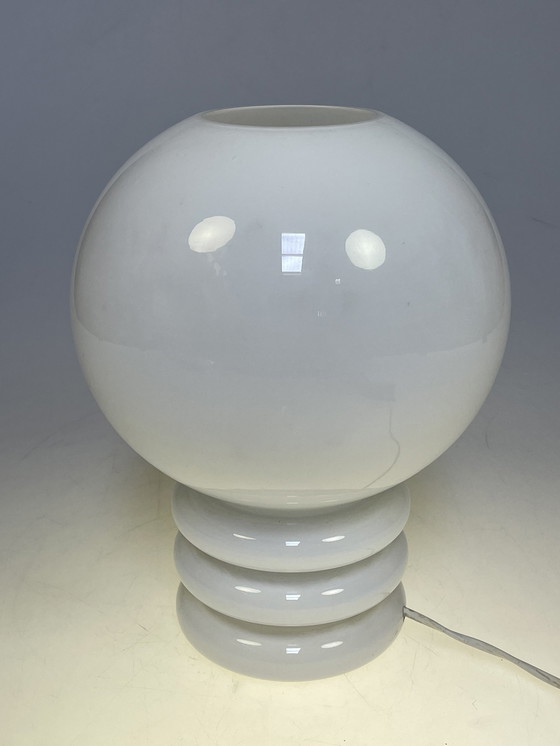 Image 1 of Space Age Glass Ball Lamp "Bulb" / Table Lamp, Glashütte Limburg, Germany 1970'S