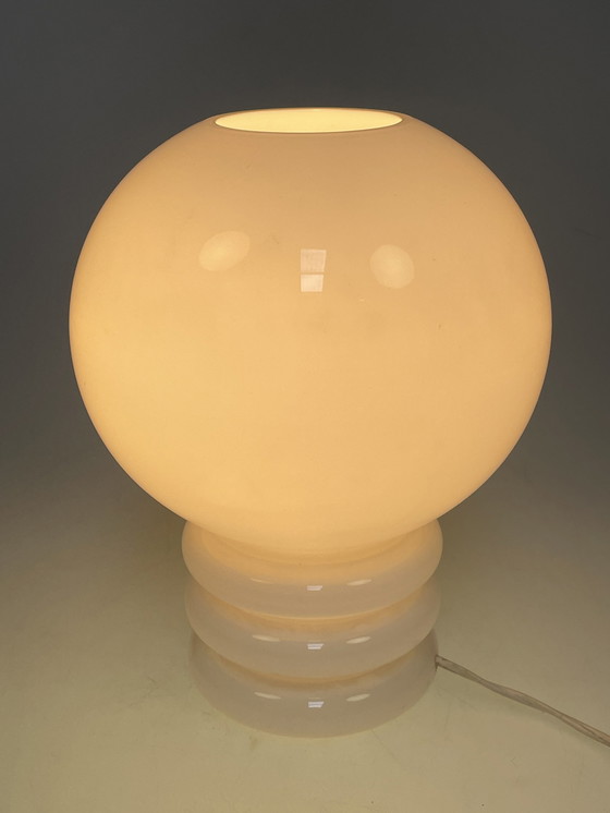 Image 1 of Space Age Glass Ball Lamp "Bulb" / Table Lamp, Glashütte Limburg, Germany 1970'S