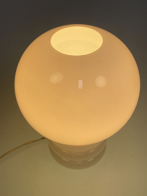 Image 1 of Space Age Glass Ball Lamp "Bulb" / Table Lamp, Glashütte Limburg, Germany 1970'S