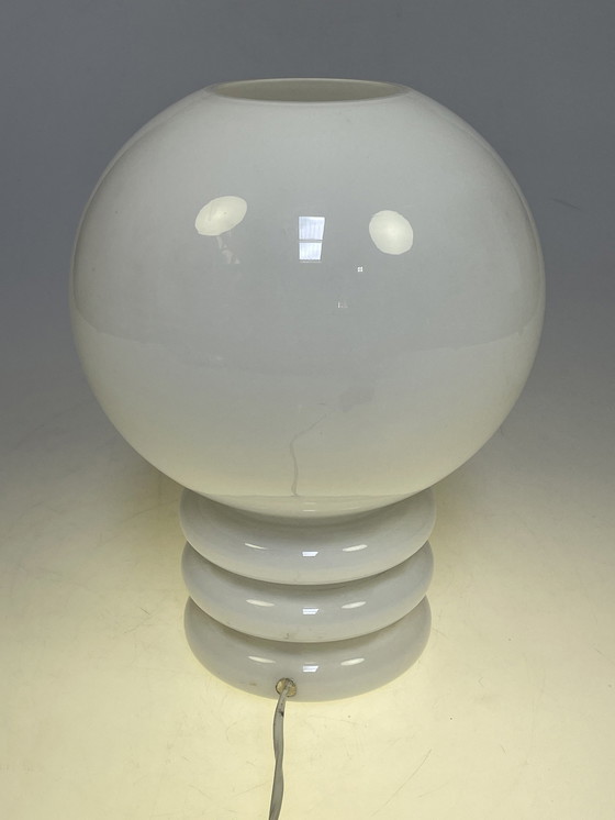 Image 1 of Space Age Glass Ball Lamp "Bulb" / Table Lamp, Glashütte Limburg, Germany 1970'S