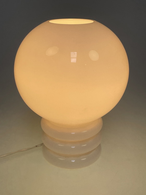 Image 1 of Space Age Glass Ball Lamp "Bulb" / Table Lamp, Glashütte Limburg, Germany 1970'S