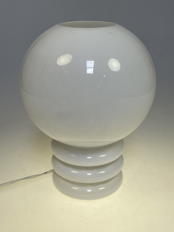 Image 1 of Space Age Glass Ball Lamp "Bulb" / Table Lamp, Glashütte Limburg, Germany 1970'S