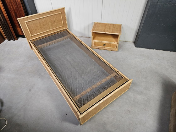 Image 1 of Letto italiano vintage, rattan e bambù