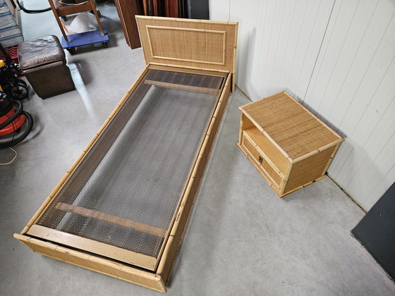 Image 1 of Letto italiano vintage, rattan e bambù