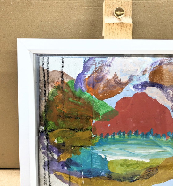 Image 1 of Abstract Seascape Painting Jurassic Coast Nigel Waters Original Signed Framed