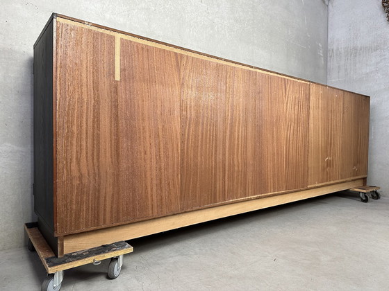 Image 1 of Brutalist Black Stained Oak 5 Doors Sideboard / Credenza