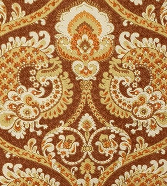 Image 1 of 13071 Vintage 1970s Wallpaper Baroque Medallion