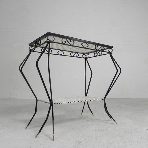 Vintage Sculptural Steel, (Mategot Style) Side Table, 1950s