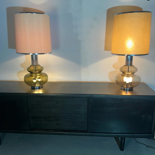 Deux grandes lampes de table Doria '1960'