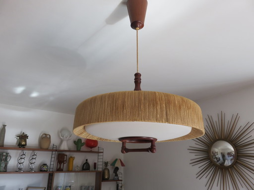 Temde Pendant In Sisal And Teak