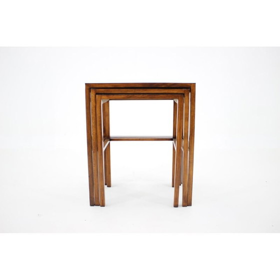 Image 1 of Set of 3 vintage H-50 nesting tables by Jindrich Halabala, Bauhaus, 1930