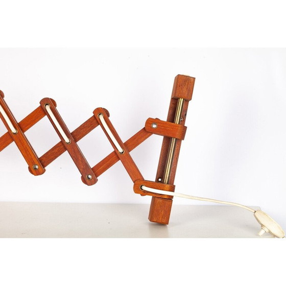 Image 1 of Lampada a clip vintage in teak e tessuto, Danimarca 1960