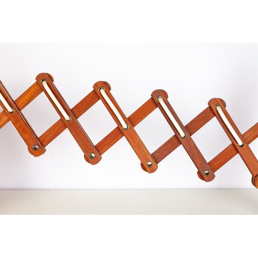 Vintage teak and fabric clip lamp, Denmark 1960