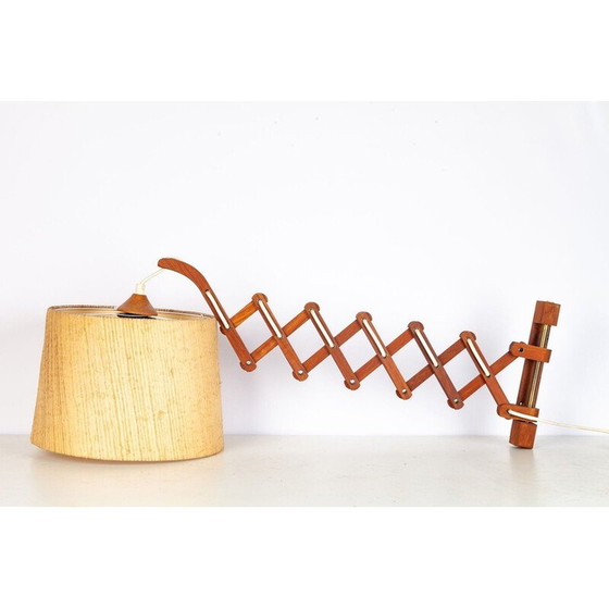 Image 1 of Lampada a clip vintage in teak e tessuto, Danimarca 1960