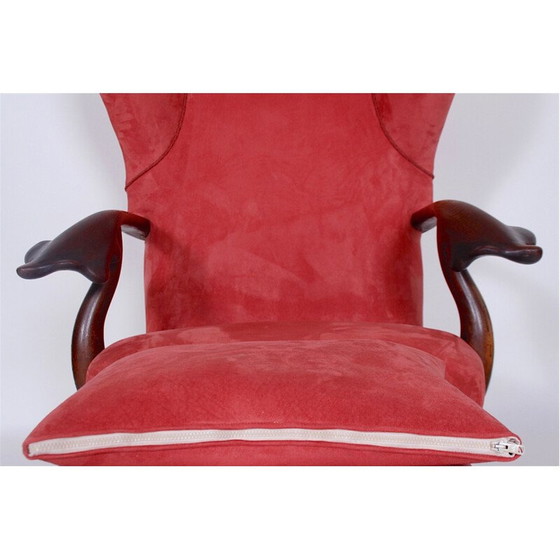 Image 1 of Extraordinary Vintage Red Armchair - 1930s