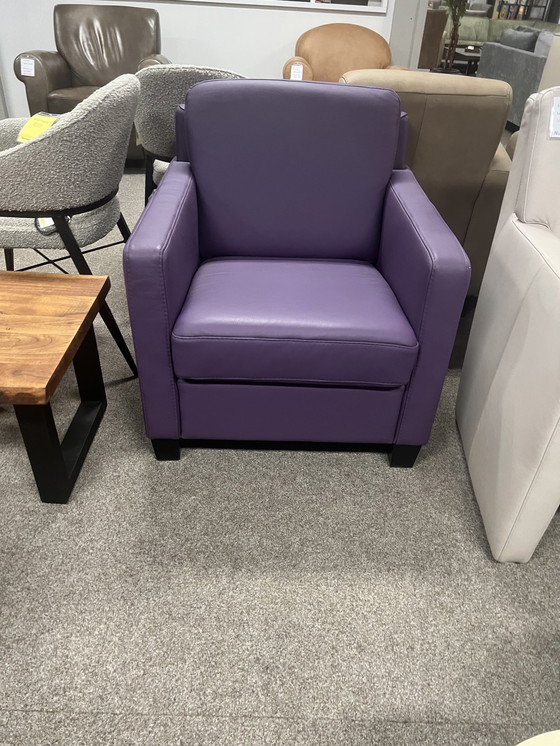 Image 1 of Stylish Purple Leather Armchair