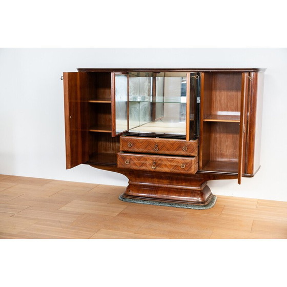 Image 1 of Pair of vintage rosewood lowboards, Italy 1950