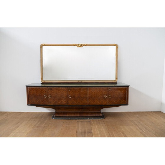 Image 1 of Pair of vintage rosewood lowboards, Italy 1950
