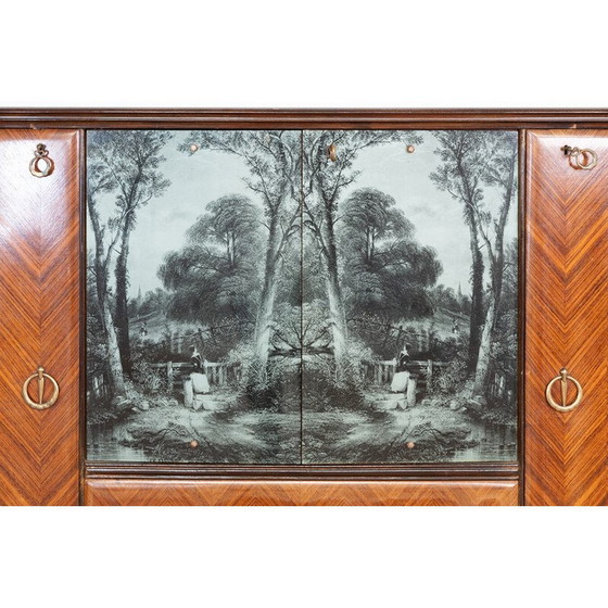 Image 1 of Pair of vintage rosewood lowboards, Italy 1950