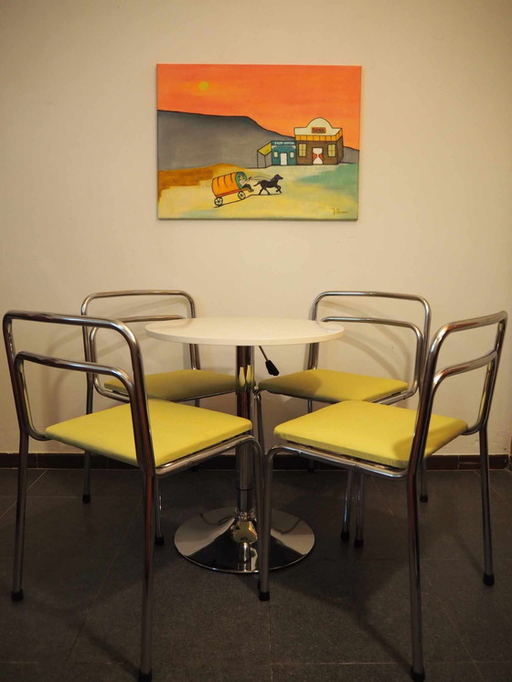 Image 1 of 4x Chaises Vintage Chrome Design Orix 1970S