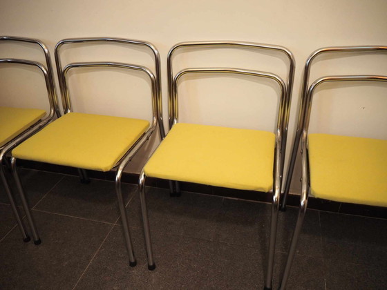 Image 1 of 4x Vintage Chrome Design Chairs Orix 1970S