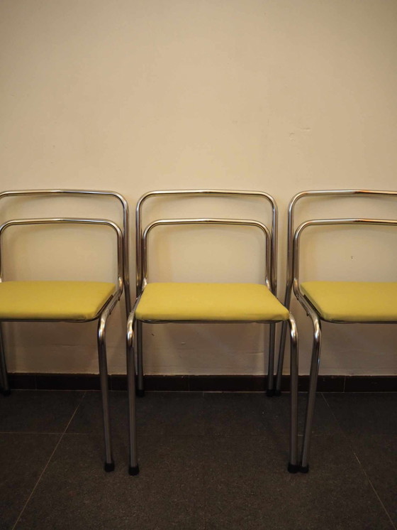 Image 1 of 4x Chaises Vintage Chrome Design Orix 1970S