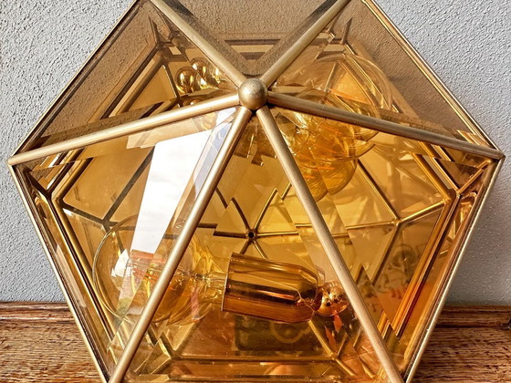 Image 1 of Vintage smoked glass lamp