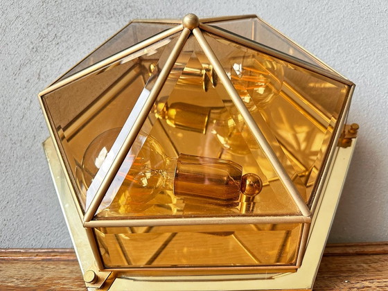 Image 1 of Vintage smoked glass lamp