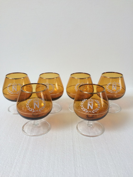 Image 1 of Set Of 6 Antique Cognac Glasses